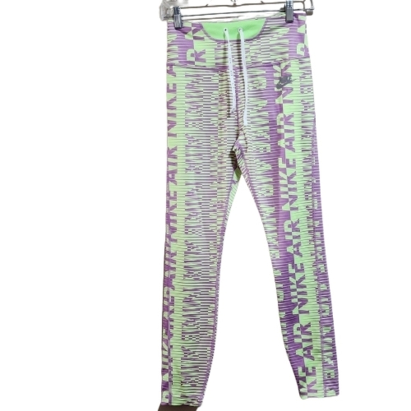Nike air epic fast outwear high rise tight..neon green & lavender size small - Picture 1 of 8